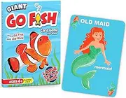 Giant Go Fish Card Game for Kids - Large 5x7 Inch Cards - Play Go Fish and Old Maid Using 1 Jumbo-Sized Deck of Cards