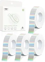 PARLAIM Holographic Sliver Thermal Label Tape 0.55 X 1.18 inch 4 Rolls 840 Sticker Paper Compatible with D30 Portable Printer for Home Business
