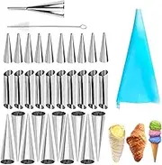 Cannoli Tube | Stainless Steel Cream Roll Mould Kit,Conical Tubular Shaped Baking Molds for Danish Pastry Lady Lock Form Croissant Shell Ice Cream Puff Waffle Cream Roll Borato
