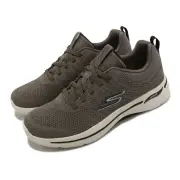 【SKECHERS】休閒鞋 Go Walk Arch Fit-Grand Select 2 男鞋 棕 米 緩震 健走鞋(216263TAN)