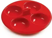 Norpro 9900 Silicone 4 Egg Poacher, Red