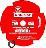 Diablo Track Saw Blade for JamesHardie and Fiber Cement - Ideal for Carpenters, Installers and Remodelers - 6-1/2" Diameter, 4 TCG (PCD) Teeth, 8,800 Max RPM - D0604TSH