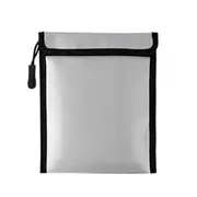Fireproof Document Bag Zipper Closure Cash Safe Storage Waterproof Pouch Silver-L