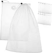 HAKIDZEL 10pcs Polyester Mesh Drawstring Bags for Fruits Vegetables Space Saving Storage Pouches for Multi Purpose Use