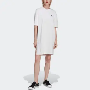 adidas 上衣 女款 短袖上衣 連身裙 洋裝 三葉草 國際碼 TEE DRESS 白 HC2034