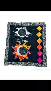 Solar Eclipse 2024 Wall Hanging Applique Embroidery Northcott Fab Moon And Sun