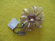 NWT Crown Trifari ATOMIC STARBURST Amber Faceted Gold Tone Pin MONTE CARLO?