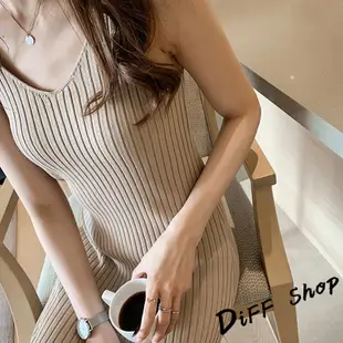 【DIFF】韓版氣質顯瘦針織背心 連衣裙 長裙 洋裝 女裝【S176】