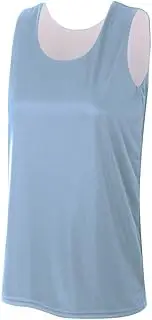 [A4] NW2375 Ladies' Performance Jump Reversible Basketball Jersey Light Blue/Wht Xs