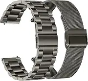 [TRUMiRR] Replacement for Huawei Watch GT 4 46 mm/Huawei Watch 4 Pro/Huawei Watch GT 3 Pro 46 mm/GT 2 Pro Strap, 22 mm Solid Stainless Steel Woven Mesh Metal Bracelet Replacement Strap for Huawei Watch