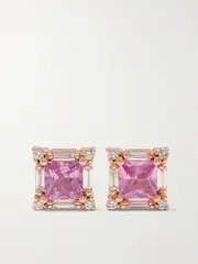 [Suzanne Kalan] Suzanne Kalan - 18-karat Rose Gold, Sapphire And Diamond Earrings - Pink - One size One size Pink