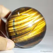 397g65mm Yellow Tiger Eye Sphere Crystal Ball Natural Quartz Healing Stone