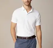 J.CREW Polo Shirt Men XL Performance COOLMAX White NEW Wicking UPF 50+ BN265