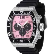 Invicta Men's Watch Pro Diver Chronograph Quartz Pink, Black Dial Strap 47286
