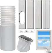 Kxuhivc Portable Air Conditioner Windows Vent Kit, Adjustable Window Seal with 5.9 Inch Diameter, 59 Inch Length Exhaust Hose for A/C Unit Universal for Sliding Horizontal or Vertical Windows
