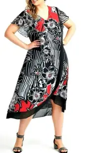 TS TAKING SHAPE plus sz XL / 24 Lets Dance Layered Dress wrap-look NWT rrp$200!