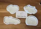 Racing Car Cookie Cutter & Embosser Stamps Set Of 4 - Car - Track - Flag