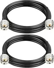 MOOKEERF 2PCS CB Coax Cable 6FT, RG58 PL259 Coaxial Cable UHF Male to UHF Male Cable for CB Radio, Ham Radio, Amateur Radio, Antenna Analyzer, SWR Meter