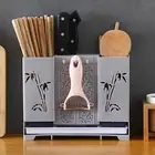 Wall Mounted Chopstick Holder Kitchen Ganizer Plastic Drainer No Punching