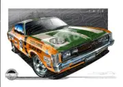 Bathurst Legends 1971 VALIANT E49 R/T CHARGER CHIVAS / BECK A1 STRETCHED CANVAS