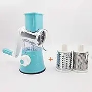 Multifunctional Manual Rotary Vegetable and Fruit Cutting Machine, Cutting Machine for Fast Grinding Machine, Multifunctional Kitchen Utensils, Slicer，Cheese Grater,Blue