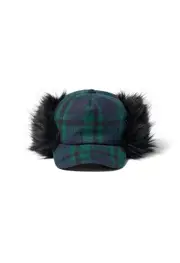 [OPEN YY] Tartan Faux Fur Earflap Cap