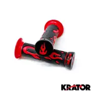 FLAME GEL RACING RED HANDGRIP REPLACEMENT PAIR FOR SUZUKI DR 250 350 650 RM 80