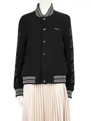 A/W18 Black Wool 3D Line Varsity Jacket