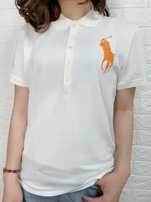 Look 鹿客 POLO Ralph Lauren 女款  限量款大馬串珠系列長袖POLO衫-白05256-000