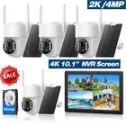 10CH NVR WIFI Pan/Tilt Home Security Camera Outdoor Wireless Solar Battery Home
