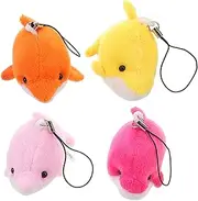 FRCOLOR 4pcs Cute Dolphin Plush Pendant Mini Dolphin Stuffed Animal Charms for Adults Party Favors Backpack Decorations Soft