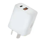 Sansai HW-311B 20W USB A+C Charger White SAA Approved With USB-A(QC3.0) & USB-C (PD3.0) outlets up to 20W for quick charging. [HW-311B]
