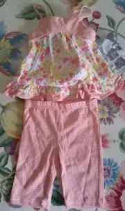 NWT Carter's 12M Floral and Checker 2 Piece Set