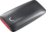 SAMSUNG X5 Portable SSD 1TB - Up to 2800MB/s -Thunderbolt 3 NVMe External Solid State Drive, Gray/Red (MU-PB1T0B/AM)