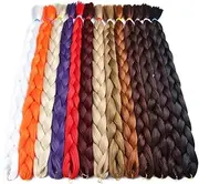Wholeasle Jumbo Braid Hair 165G 82Inch Jumbo Braiding Hair Pre Stretched Box Braid Pure Color Synthetic Hair For Braid 613