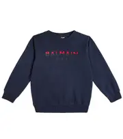 [Balmain Kids] Balmain Kids Logo cotton jersey sweatshirt Y 12 blue
