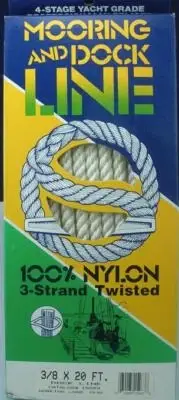 Wellngton Twisted Nylon Mooring Rope Dock Line 3/8" x 20 ft
