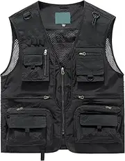 [Freiesoldaten] Men's Multiple Pockets Fishing Vest Sleeveless Breathable Mesh Vest for Hunting Photography