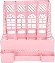 FUNNETOYU Multi Compartment Desktop File Organizer Stylish Portable File Holder for Office Book Organizer for Magazines Documents and Stationery Storage