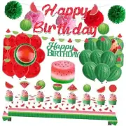 Watermelon Birthday Party Decorations Set, Watermelon Happy Birthday Banner