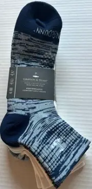 3 Pairs Grayson & Dunn Golf Collection Performance Comfort Socks, Men 6-12, NWT