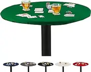 Felt Card Table Game Cover Round Tablecloth Poker Bridge Card Table Cover Mahjong Dominoes Table Topper Elastic Fitted for 36 or 42 in to 48 in. (Green, 36)
