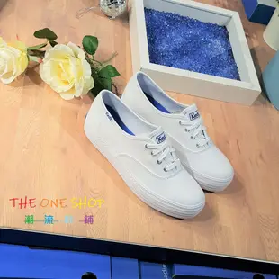 TheOneShop Keds 經典款 小白鞋 白色 全白 厚底 3公分 增高 基本 帆布 藍標 帆布鞋 WF49946