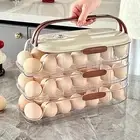Storage Container Automatic Egg Roller Organizer Large Capacity Fridge Egg