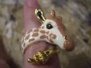 Giraffe enameled ring. Size 7.5 life like sculpture on your hand! 89.00 retail