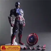 Anime The Avengers Captain America Moveable shield PVC Figure Statue Toy Gift