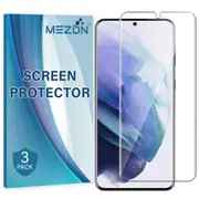 [3 Pack] Samsung Galaxy S21+ 5G Premium Clear Edge-to-Edge Full Coverage Screen Protector Film by MEZON – Fingerprint Sensor Compatible (S21+, Clear)
