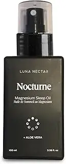 Luna Nectar Nocturne Anti-Stress & Sleep Magnesium Oil with Soothing Aloe Vera and Calming Lavender for Ultimate Relaxation and Muscle Recovery