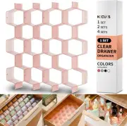 Honeycomb Separator Adjustable Drawer Organizer Divider for Pink(1pc)