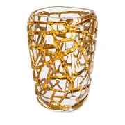 Lalique Gold Leaves Crystal Magnitude Large Vase - Limited Edition